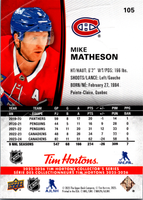 Tim Hortons | 25-26 | 105 | Mike Matheson