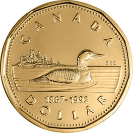 Canadian $1.00 | 1992 | The 125th Anniversary of Confederation (Loon)