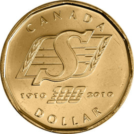 Canadian $1.00 | 2010 | 100th anniversary of the Saskatchewan Roughriders