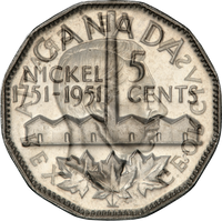 Canadian $0.05 | 1951 (1751-) | Discovery of Nickel