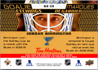 Tim Hortons | 25-26 | GE-13 | Jordan Binnington