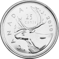 Canadian $0.25 | 2000-present | 94% Steel, 3.8% Cu, 2.2% Ni Plating