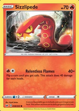 Pokémon | SWSH01D038 |●| Sizzlipede