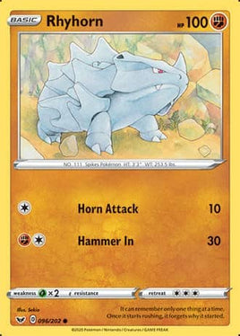 Pokémon | SWSH01D096 |●| Rhyhorn