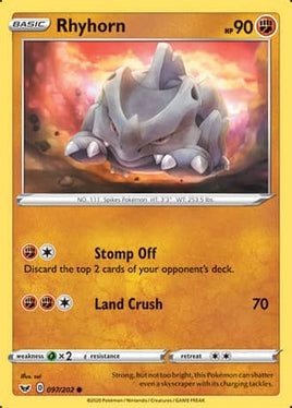 Pokémon | SWSH01D097 |●| Rhyhorn